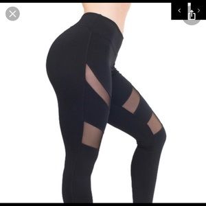 Black Mesh Workout Leggings